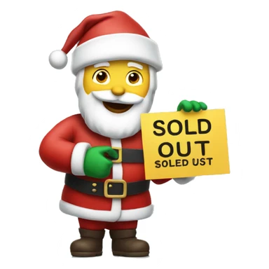 Santa holding sold out sign sticker