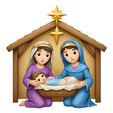 Nativity scene sticker