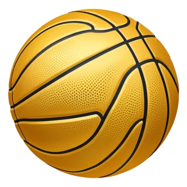 basketball with luxury gold metallic surface instead of orange, black lines pattern of a basketball sticker