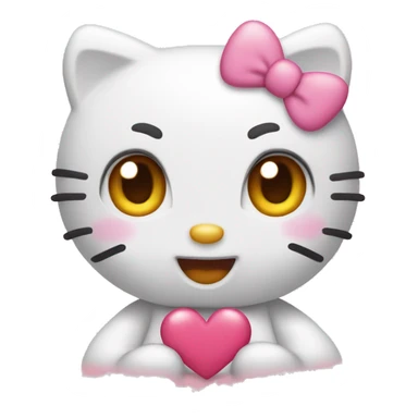 Hello kitty with a heart eyes sticker