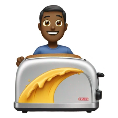 A toaster surfing sticker
