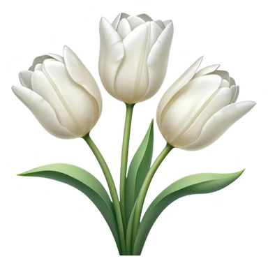 White tulips with transperant background sticker