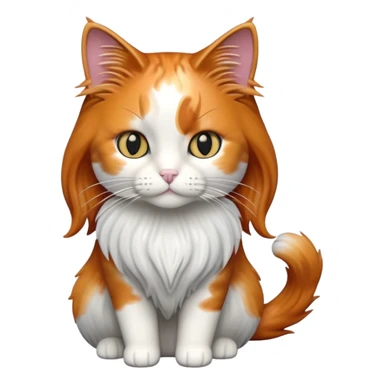 A long haired calico cat as a doll sticker