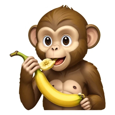 monkey eating banana sticker