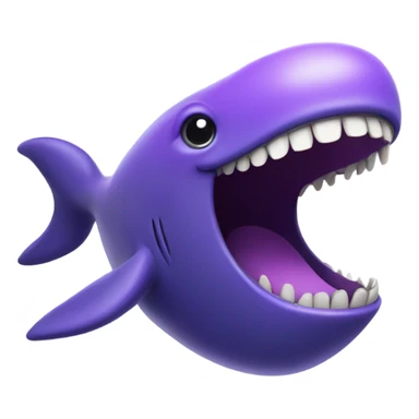 purple whale with open mouth sticker