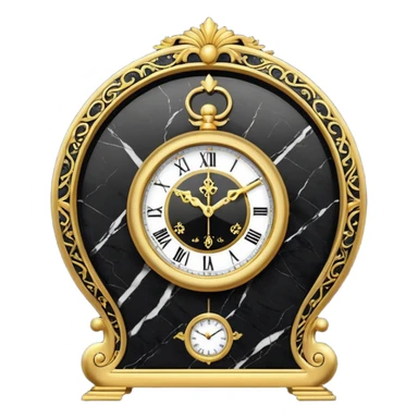 Black marble with gold stone Clock sticker