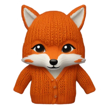 Knit sweater with fox sticker