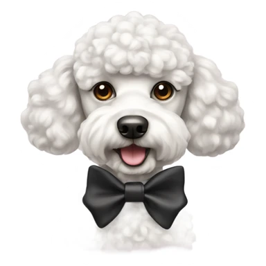 White poodle with bow tie sticker