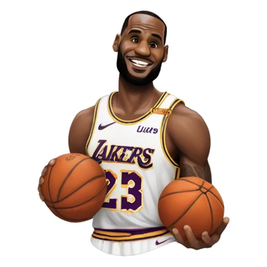 LeBron James sur un ballen debasket sticker