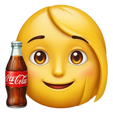 Yellow emoji side eye Coca cola sticker