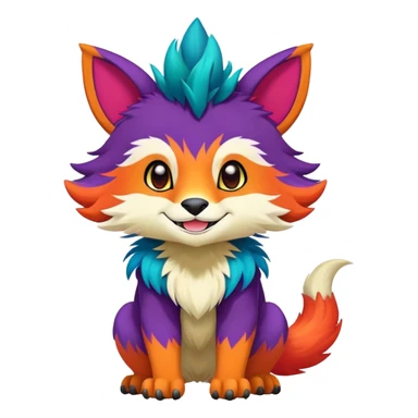 colorful anthro vernid fursona Fakemon sticker