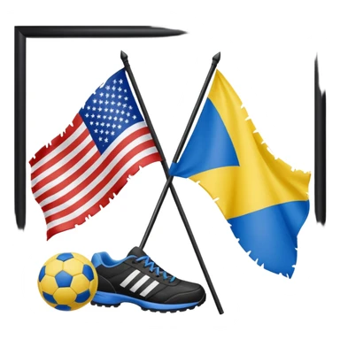 usa and ukraine flags together, sport equipment under sticker