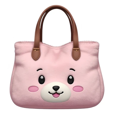 Aesthetic pink plush tote bag sticker