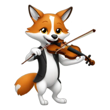 Piebald Fox playing violin 420 sticker