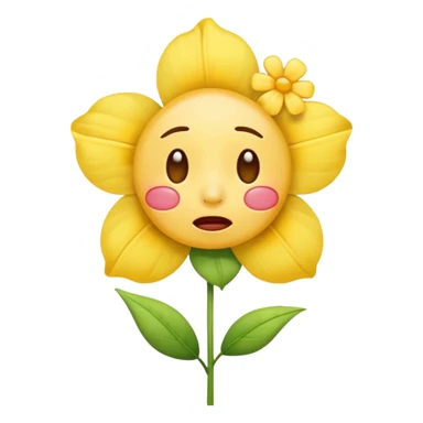 crying emojy offering flower sticker