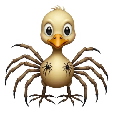 Zombie duckling with spider legs horror sticker