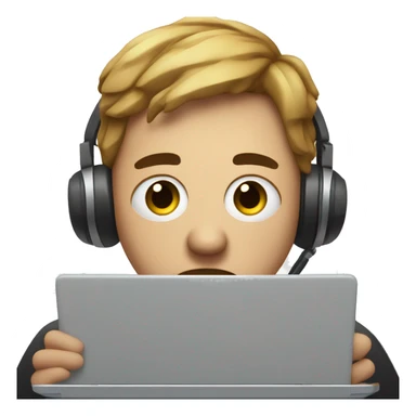 emoji of a person with black circles in his eyes and this person with his laptop sad sticker