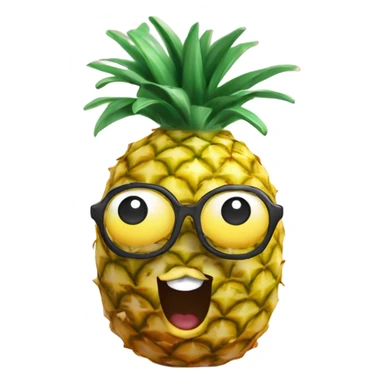 3D one pineapple  👱‍♀️🍍 with big shiny eyes 👀 The pineapple cute embarrassed ☺️ sticker