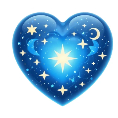 blue heart with constellation sticker