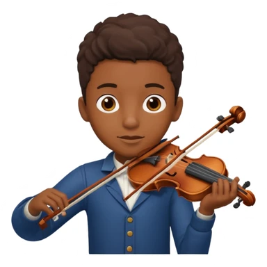 black boy playing violin sticker