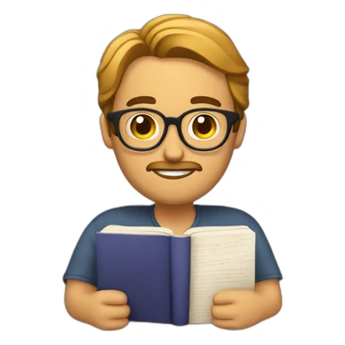 hombre pensando con un libro  sticker