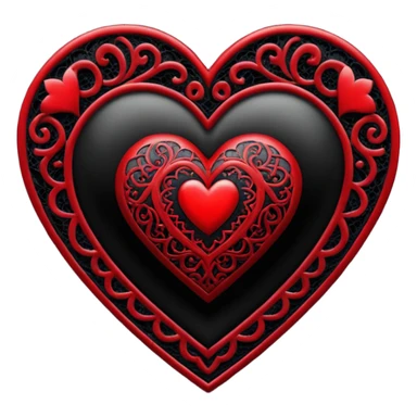 realistic gothic heart with black lace overlay sticker