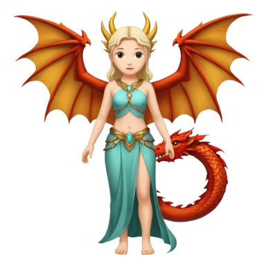 fullbody ancient woman with dragon wings sticker