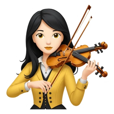 yellow-colored violinist woman  sticker