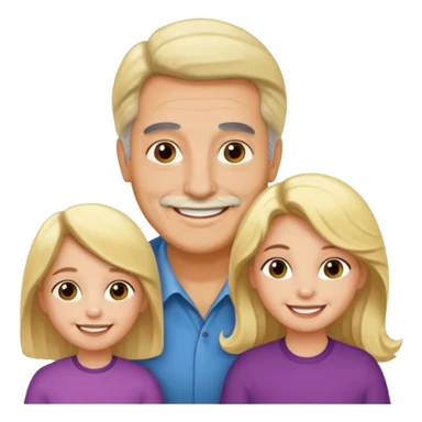 Papá CALVO moreno, hija rizada con pelo largo  y mamá rubia con pelo lacio  pero que NO se abracen sticker