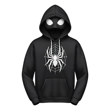 The Black Sp5der Hoodie features a sleek black base with a distinctive central design—a spider web at the center. The entire hoodie remains black, including the web, creating a bold yet subtle look. Notably, there is no spider in the middle, just the web. sticker