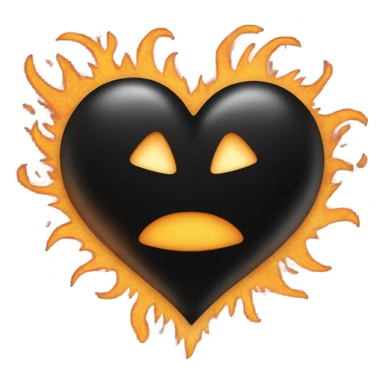 Black heart with flames sticker