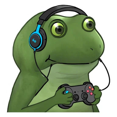 wearing an RGB gaming headset, wearing a shirt sticker