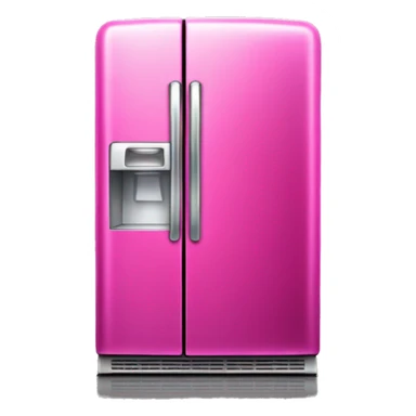 Realistic metallic hot pink fridge isolated.  sticker