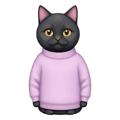 Black British cat in pastel sweater sticker