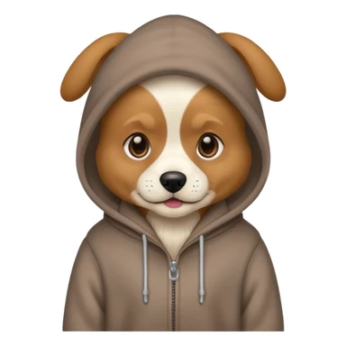 Dog wearing a hoodie sticker