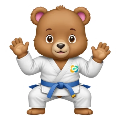 Good luck Care bear wearing a jiu jitsu gi sticker