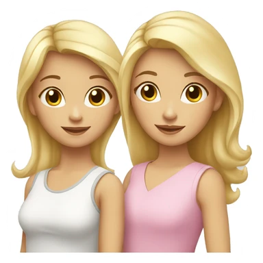 Mom with blond hair, daughter with dark blond hair, daughter with light blonde hair white family sticker
