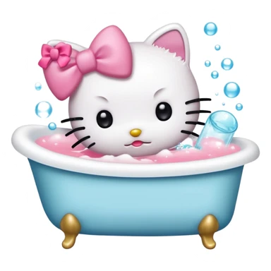 hello kitty in bathtub sticker