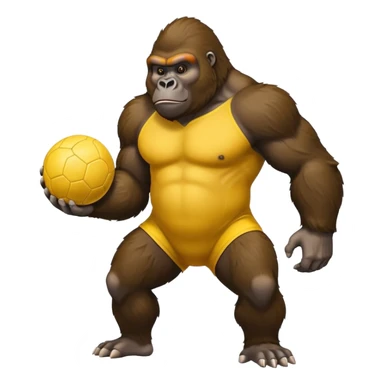 Gorilla with yellow kickball sticker