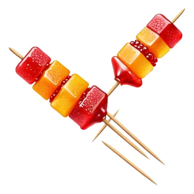 Tanghulu candied fruit skewers with red sugar coating, Chinese street food sticker
