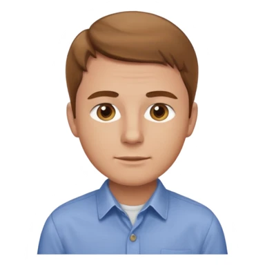 man with lgiht brown hair doing back, round cheeks at work lighter skin, hazel eyes sticker