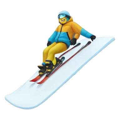 slide on snow on single ski sticker