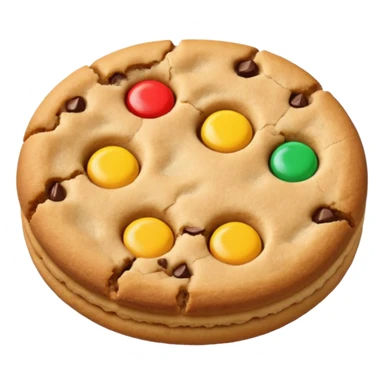 Two plain cookies, one bitten sticker