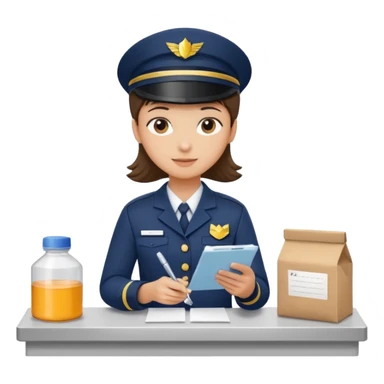 create a realistic emoji of a packaging station person with a protocol in his hand writing something down. sticker