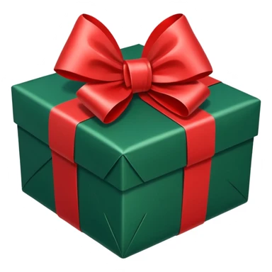 christmas gift with hunter green color and red bow sticker