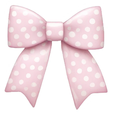 light pink and white polkadot bow sticker