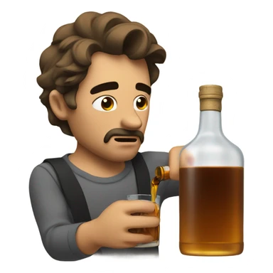 Pouring out whiskey looking concerned  sticker