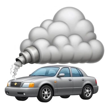 smoke coming out of a car silencer  sticker