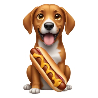 dog eating a hot dog sticker