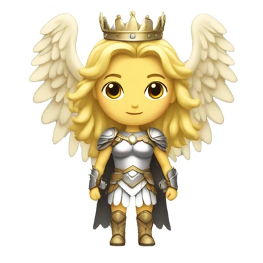 Blond Valkyrie full body with crown with wings sticker